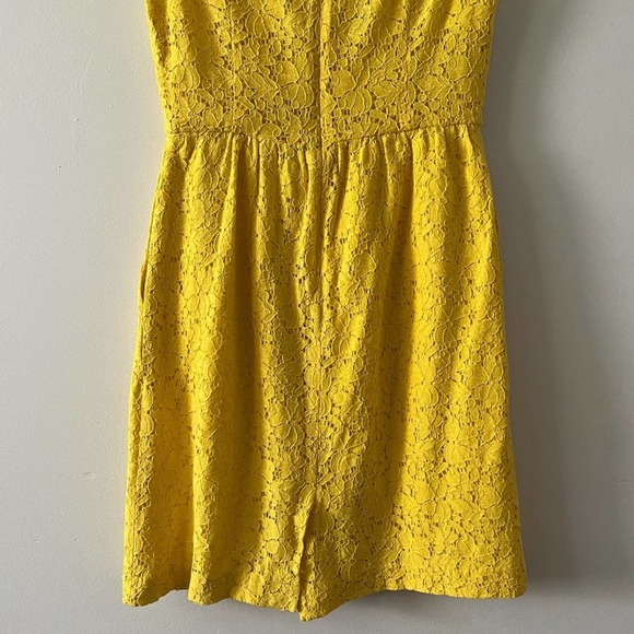 J. Crew Factory Yellow Lace Cap Sleeve Dress sz 0 - Picture 7 of 10